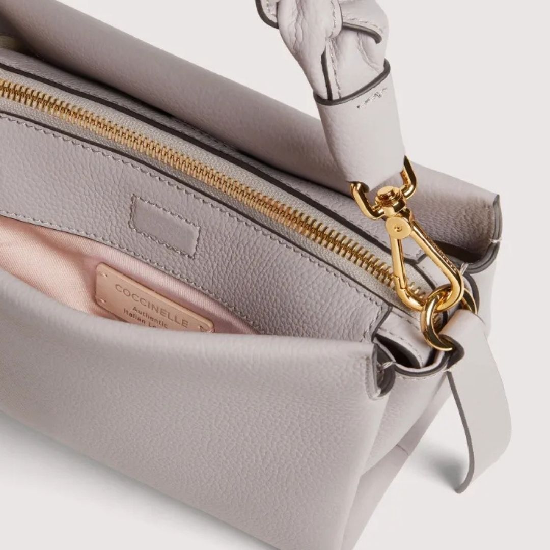 Coccinelle BOHEME Oyster Pearl Leather Crossbody