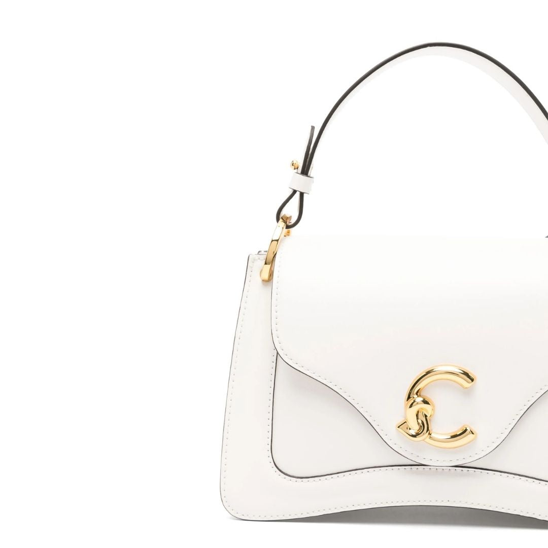 Coccinelle C-ME Small White Leather Crossbody