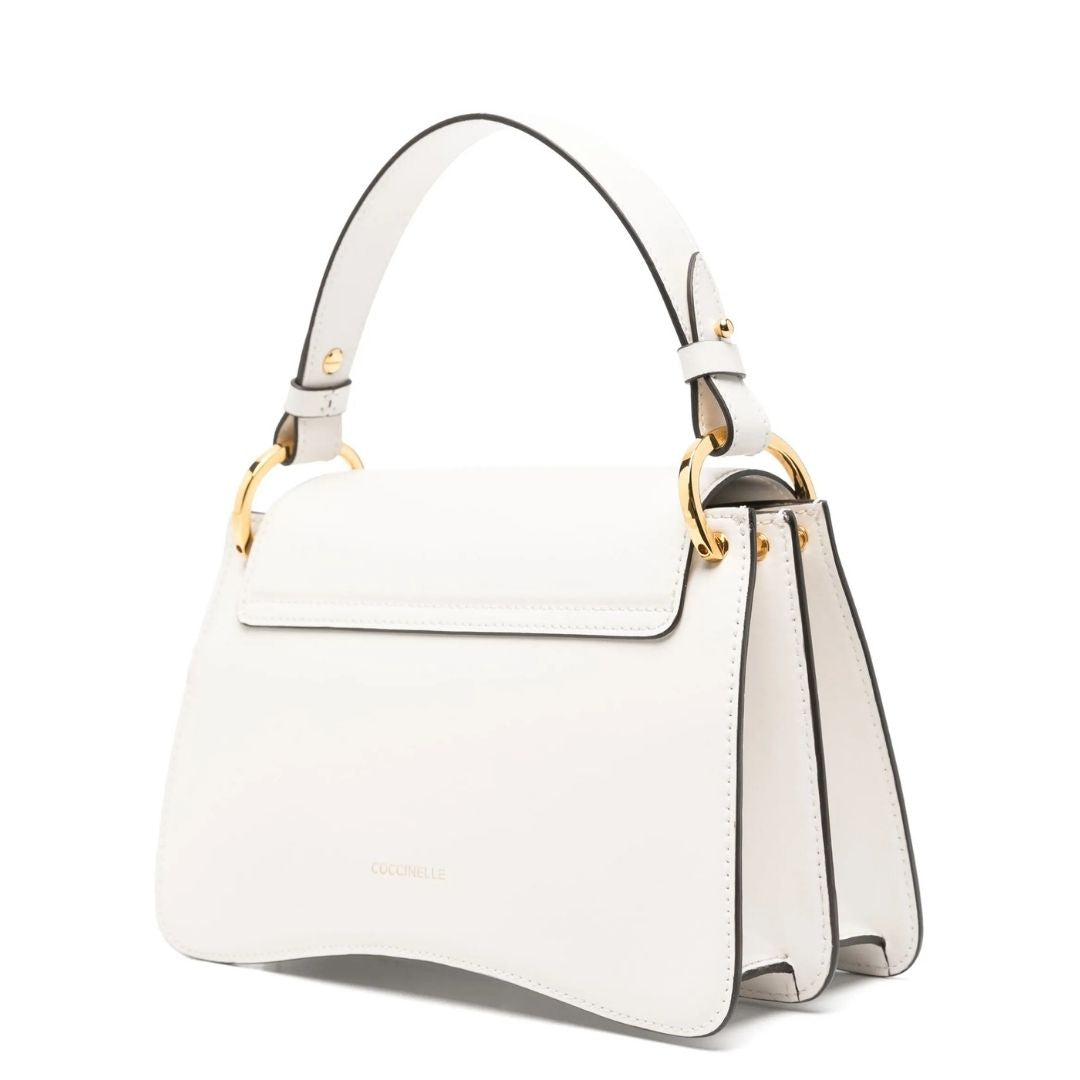 Coccinelle C-ME Small White Leather Crossbody