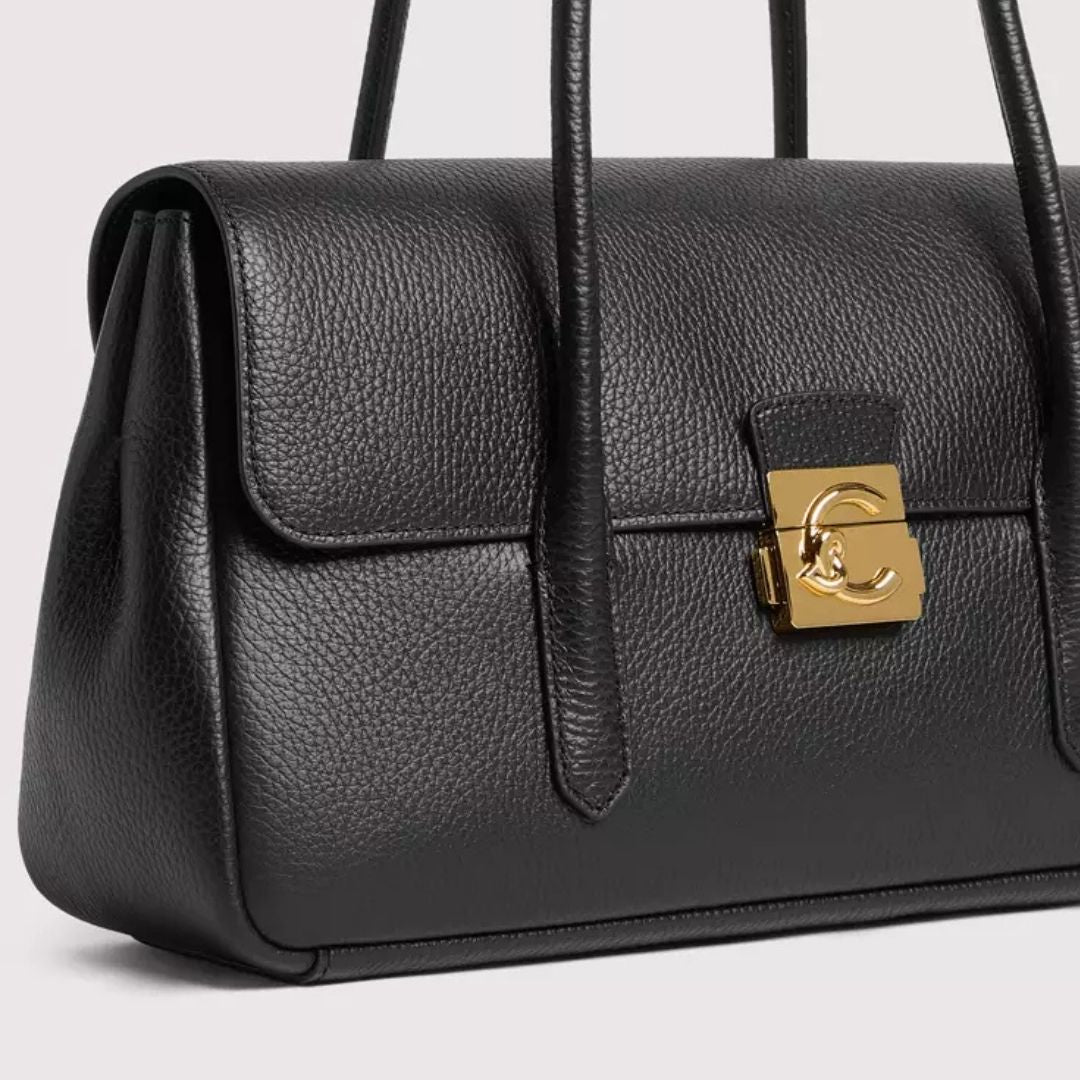 Coccinelle C-Me Lock Black Leather Shoulderbag