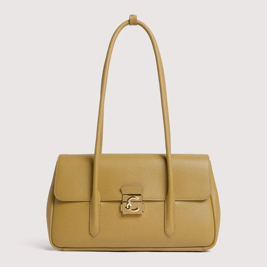 Coccinelle C-Me Lock Seagrass Leather Shoulderbag