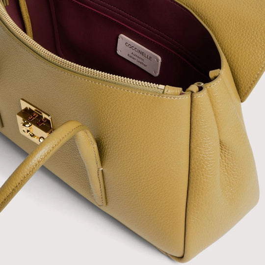 Coccinelle C-Me Lock Seagrass Leather Shoulderbag