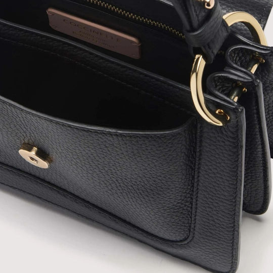 Coccinelle C-ME Small Black Leather Crossbody