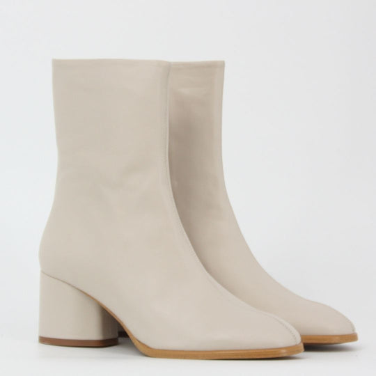 Dansi DOLLY Cream Leather Ankle Boots
