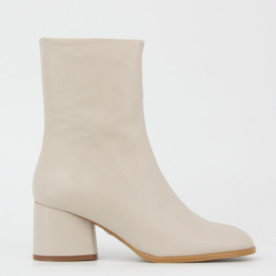 Dansi DOLLY Cream Leather Ankle Boots