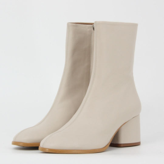 Dansi DOLLY Cream Leather Ankle Boots