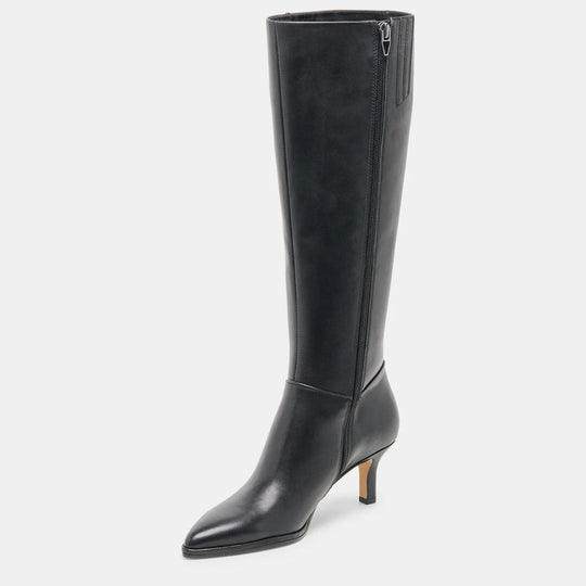 Dolce Vita ALDY Black Leather Knee-high Boots
