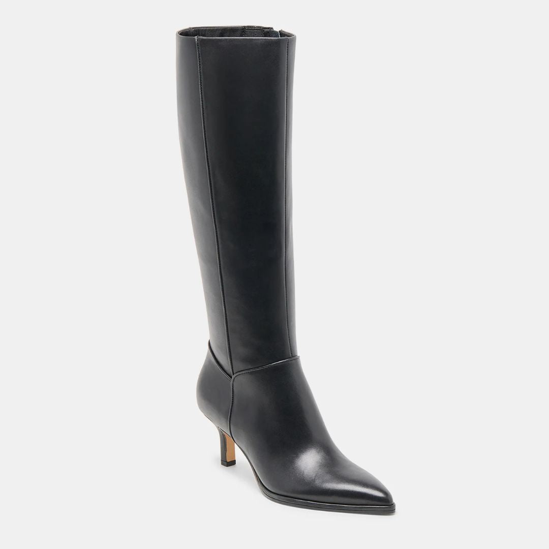 Dolce Vita ALDY Black Leather Knee-high Boots