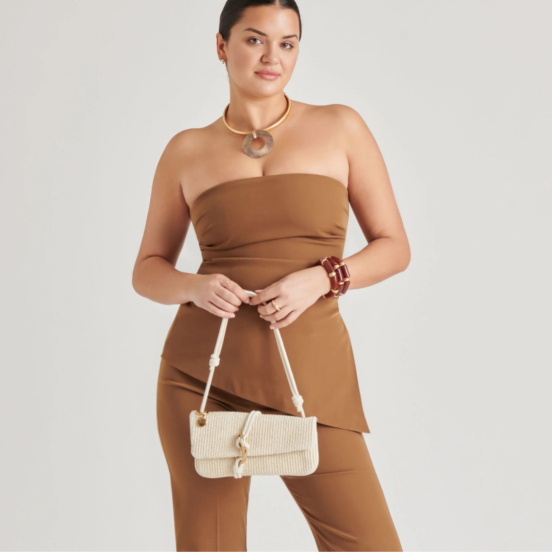 Dolce Vita ALICE Raffia Natural Shoulder Bag