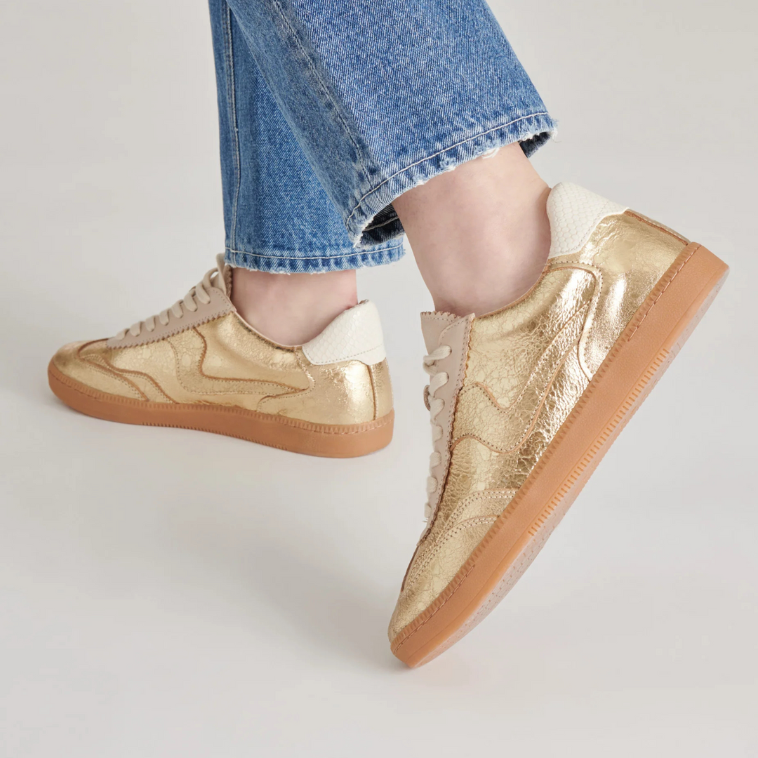 Dolce Vita NOTICE Gold Leather Trainers