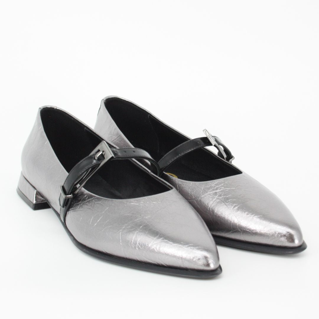 Elvio Zanon LIPA Metallic Silver Pump