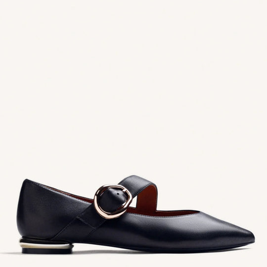 GIOSEPPO SUKI Leather Black Ballet Flats
