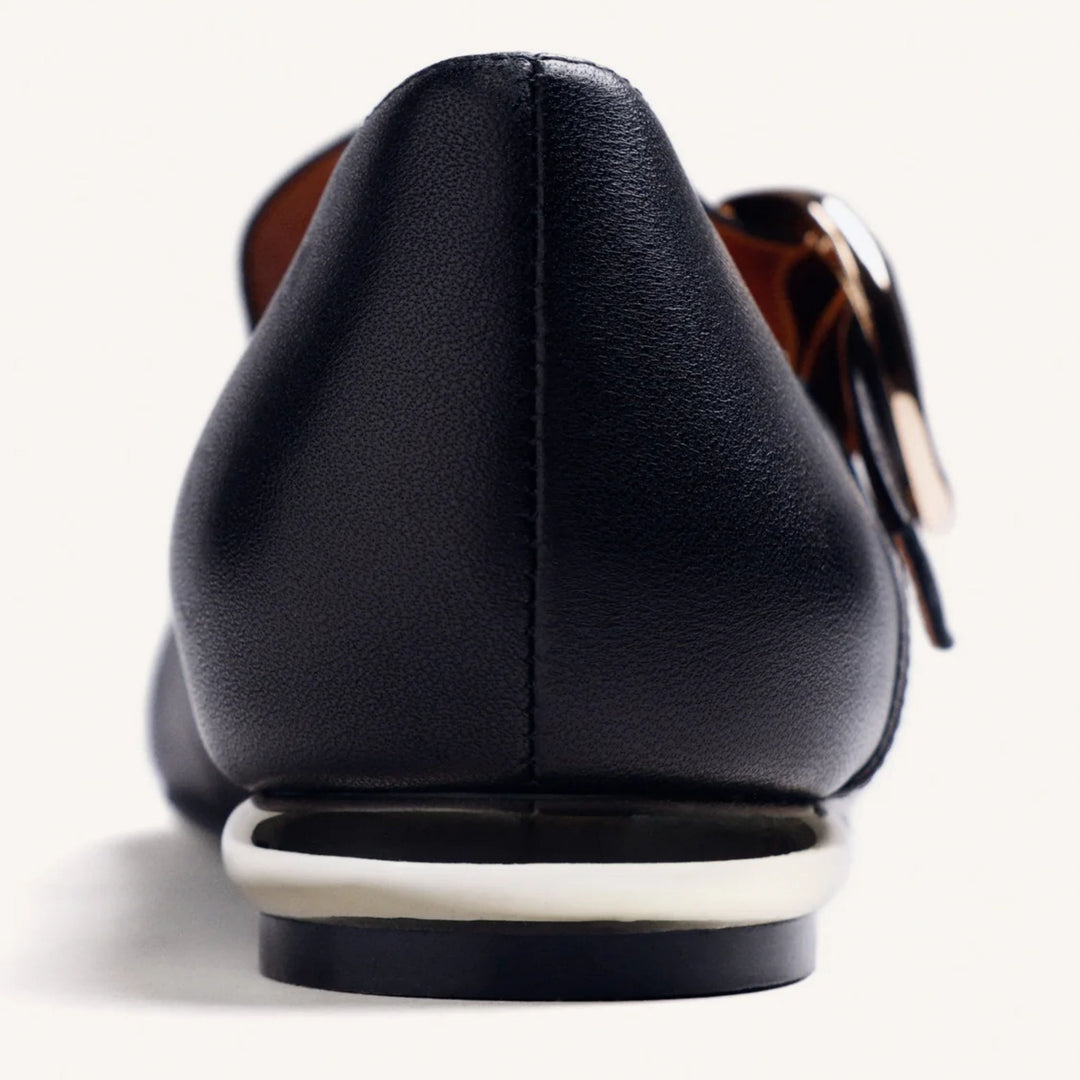 GIOSEPPO SUKI Leather Black Ballet Flats