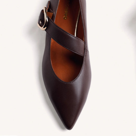 GIOSEPPO SUKI Leather Brown Ballet Flats