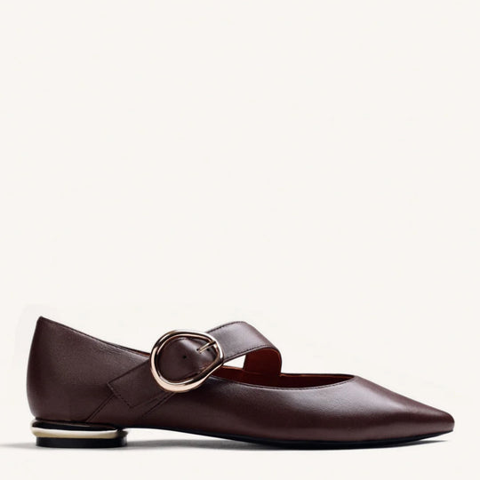 GIOSEPPO SUKI Leather Brown Ballet Flats