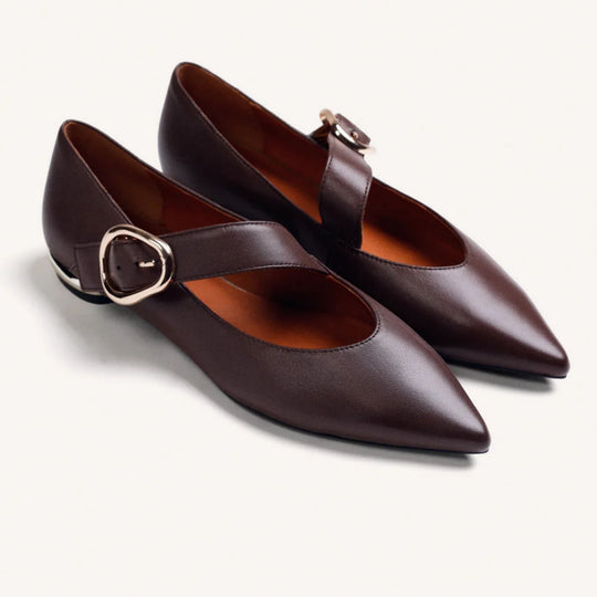 GIOSEPPO SUKI Leather Brown Ballet Flats