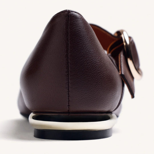 GIOSEPPO SUKI Leather Brown Ballet Flats
