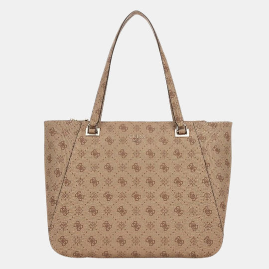 GUESS CALEBRA Latte Logo Travel Totebag