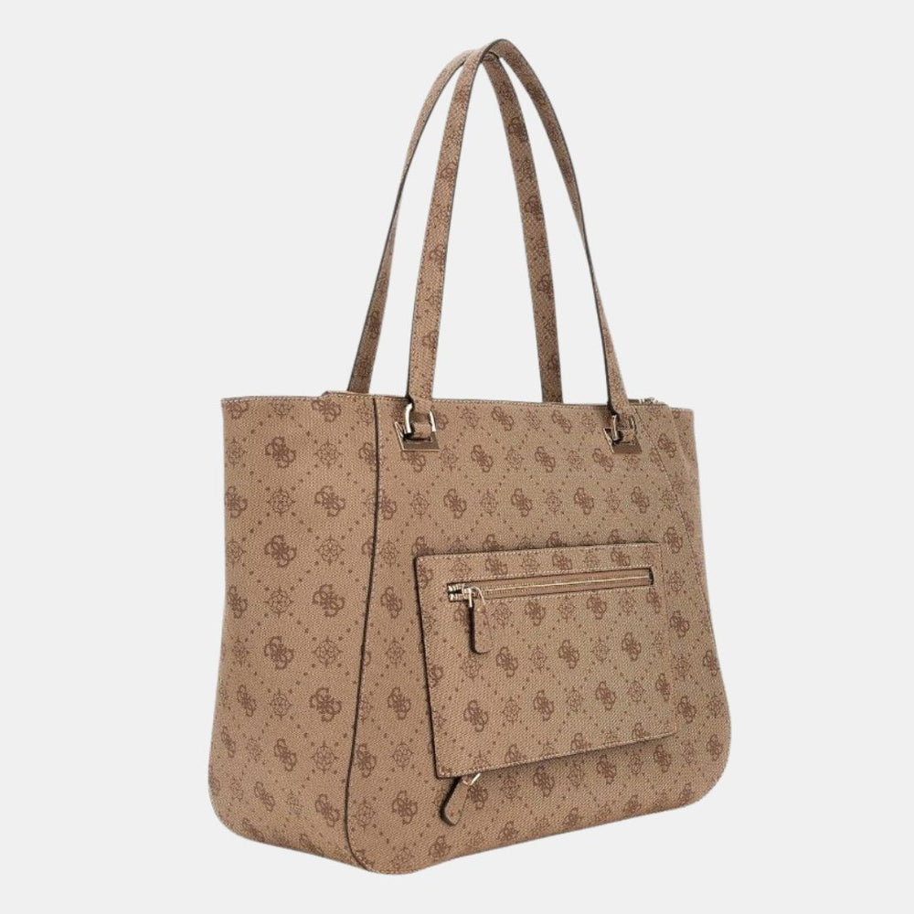 GUESS CALEBRA Latte Logo Travel Totebag