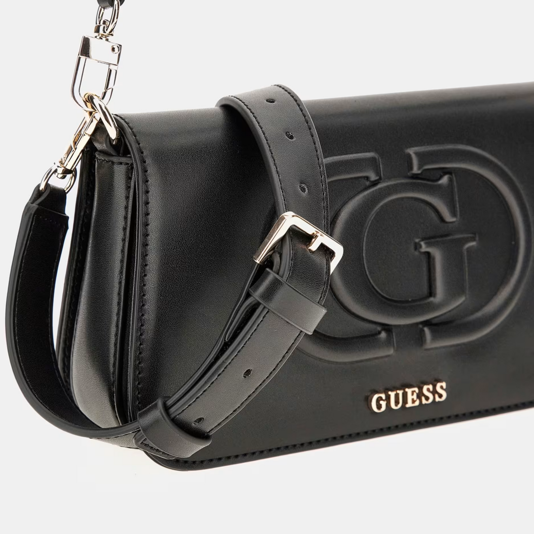 GUESS ECO MIETTA Flap Black Shoulder Bag