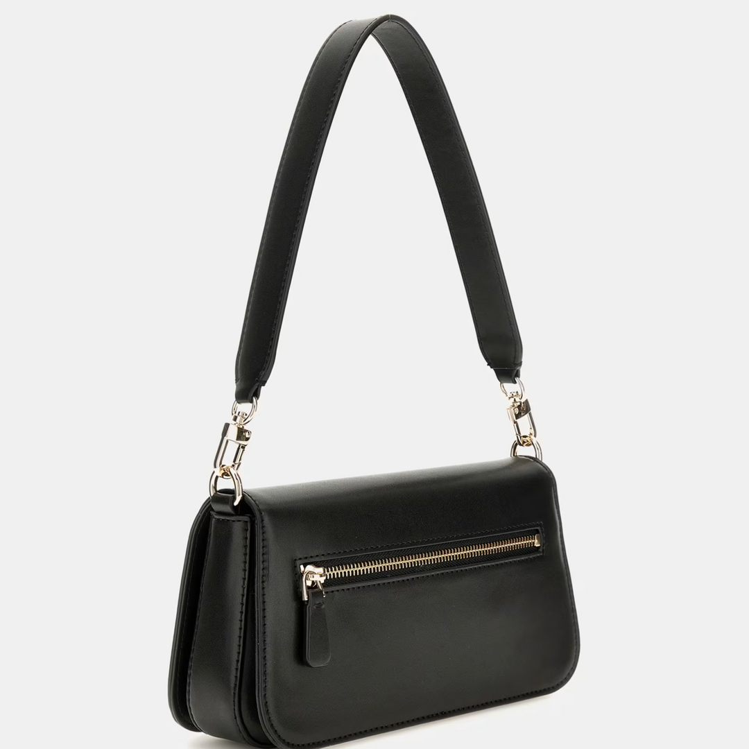 GUESS ECO MIETTA Flap Black Shoulder Bag