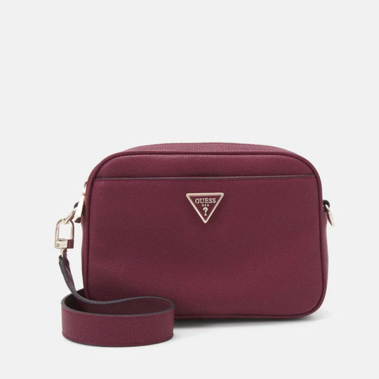 GUESS MERIDIAN Burgundy Crossbody Camera Bag