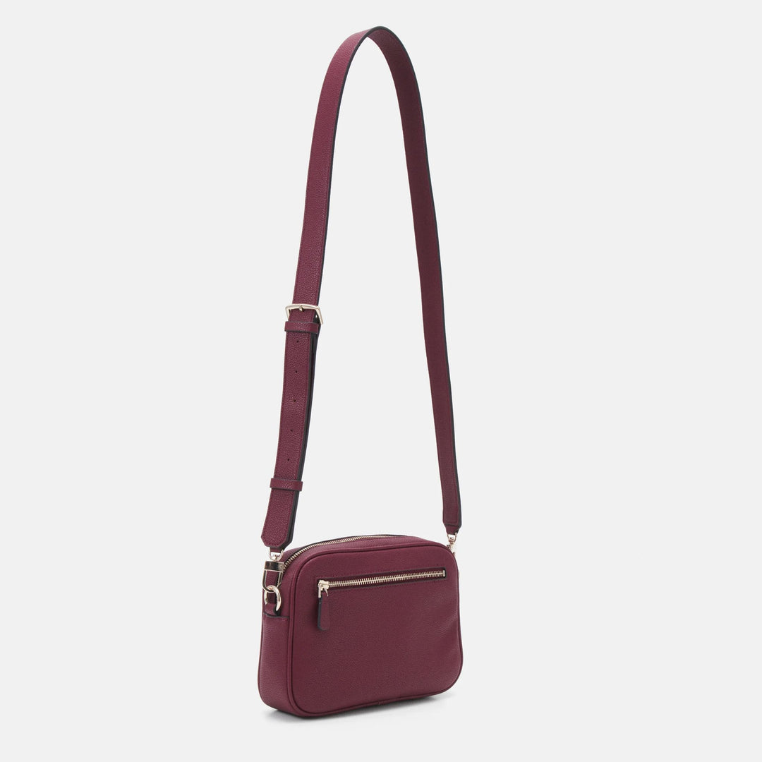 GUESS MERIDIAN Burgundy Crossbody Camera Bag