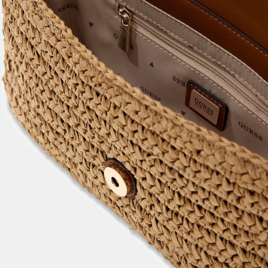GUESS OFELIA Raffia Natural Crossbody Bag