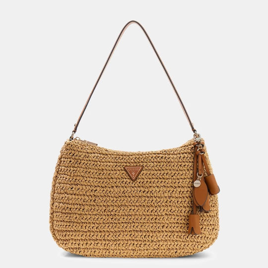 GUESS OFELIA Raffia Natural Shoulder Bag