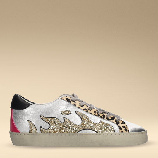 Gamin DOPAMINE Leopard Metallic Trainers