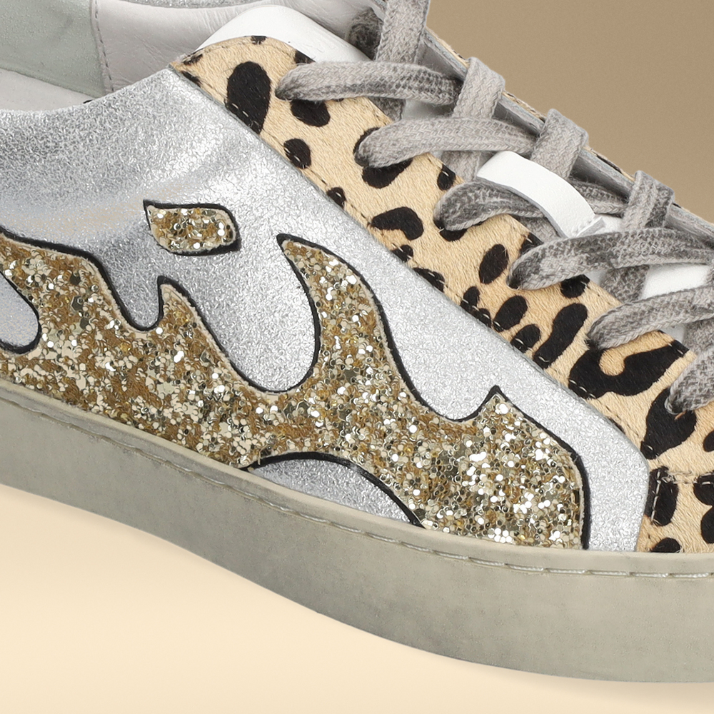 Gamin DOPAMINE Leopard Metallic Trainers