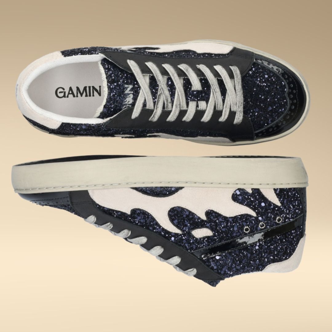 Traenálaithe Gamin DOPAMINE le Glitter Airgid agus Taupe agus Dearg