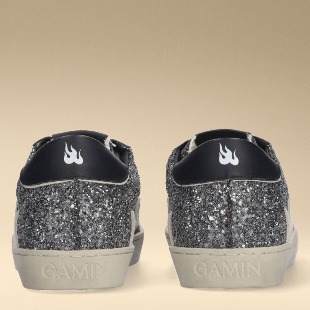 Traenálaithe Gamin DOPAMINE le Glitter Airgid agus Taupe agus Dearg