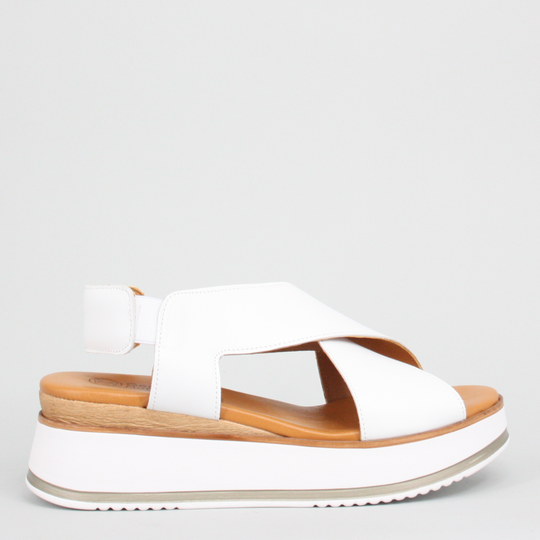 Gerry Mc Guire's Bianca White Leather Sandal