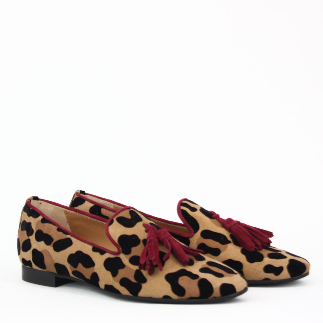 Gerry Mc Guire's DANTE Bordo Suede Leopard Print Pumps