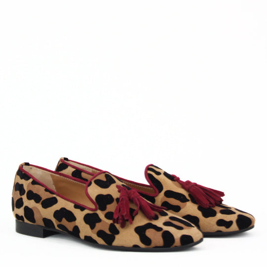 Gerry Mc Guire's DANTE Bordo Suede Leopard Print Pumps