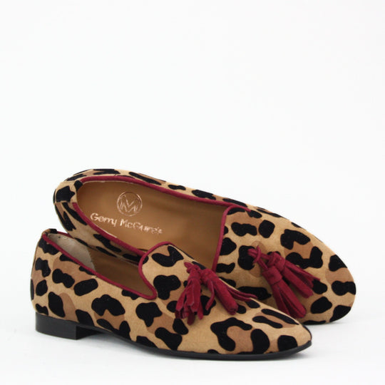 Gerry Mc Guire's DANTE Bordo Suede Leopard Print Pumps