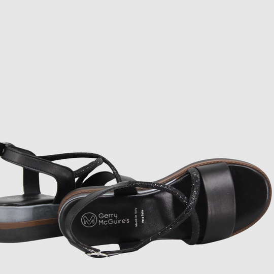 Gerry Mc Guire's Enya Black Leather Sandal