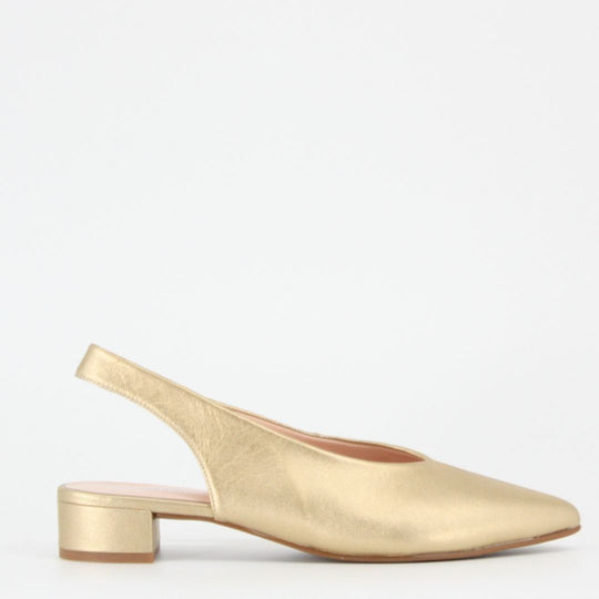 Gerry Mc Guire's POMEZ Gold Sling-Back Pump