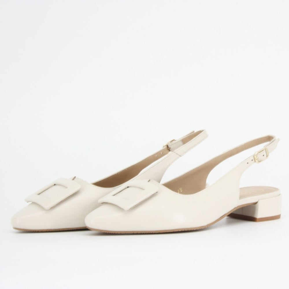 Gerry Mc Guire's SOFIA Leather Sling-back Sand Pumps