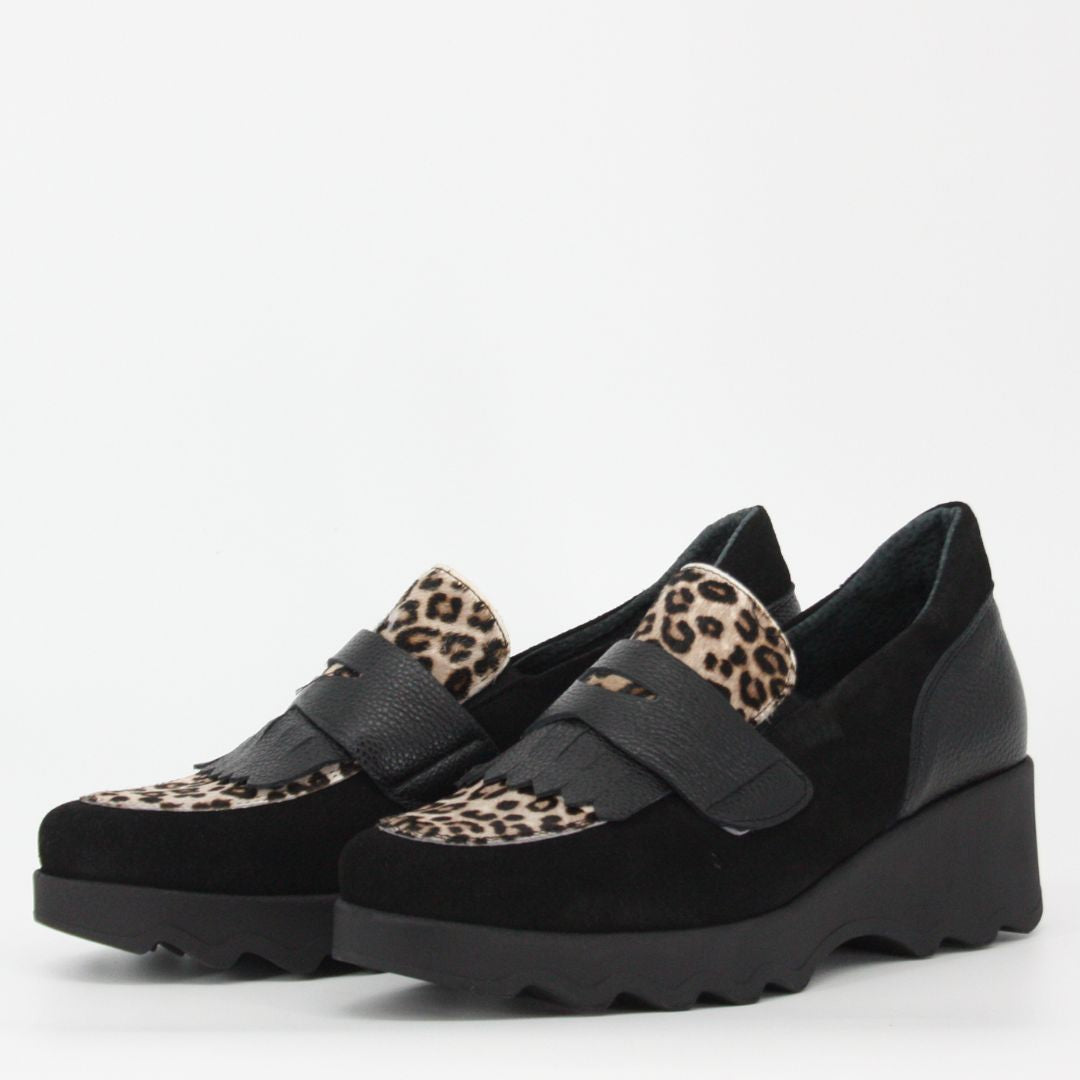 BILLIE Chunky Leopard Print Wedge