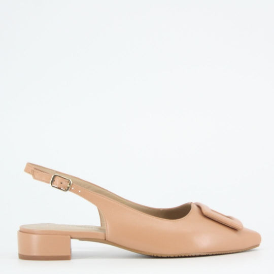 Gerry Mc Guire's SOFIA Leather Sling-back Sand Pumps