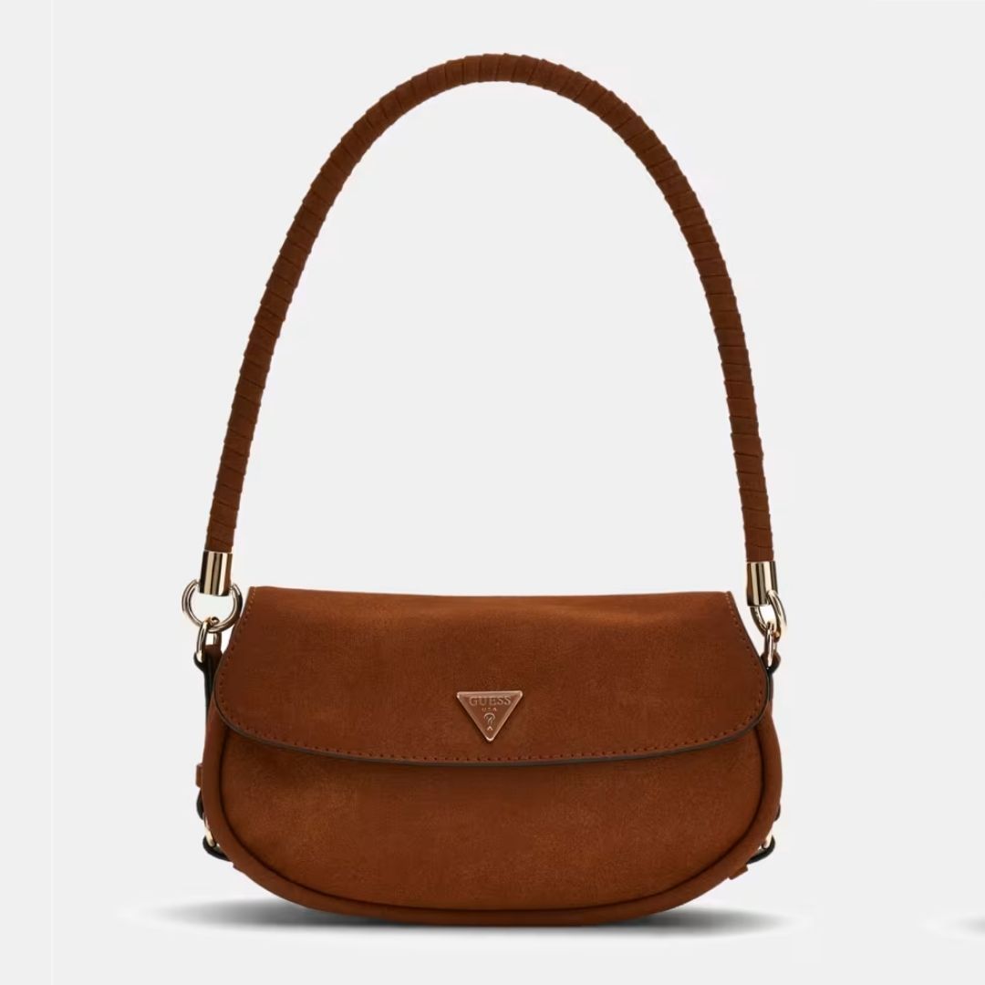 Guess DANYA Brown Suede Flap Shoulderbag