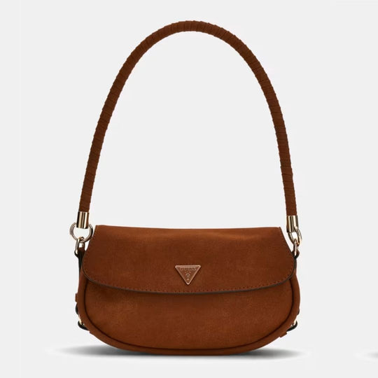 Guess DANYA Brown Suede Flap Shoulderbag