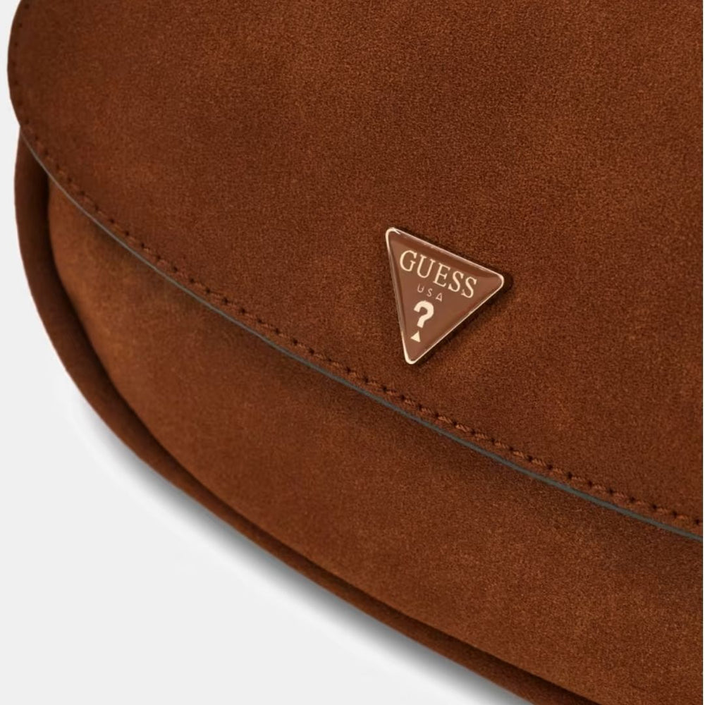 Guess DANYA Brown Suede Flap Shoulderbag