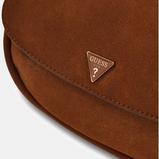 Guess DANYA Brown Suede Flap Shoulderbag