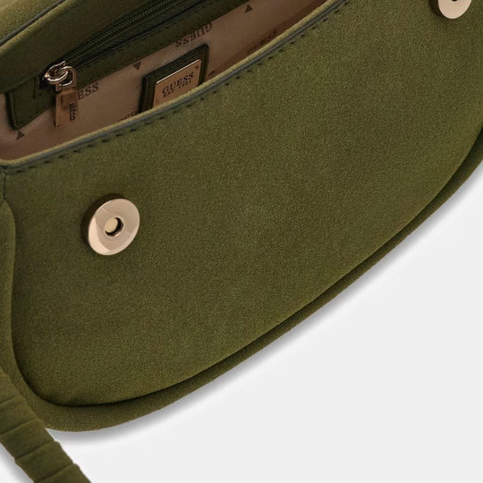 Guess DANYA Green Suede Flap Shoulderbag