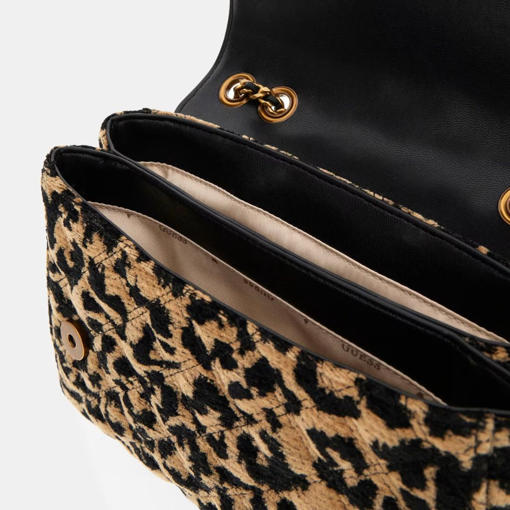Guess GIULLY Animalier-Effect Velvet Crossbody