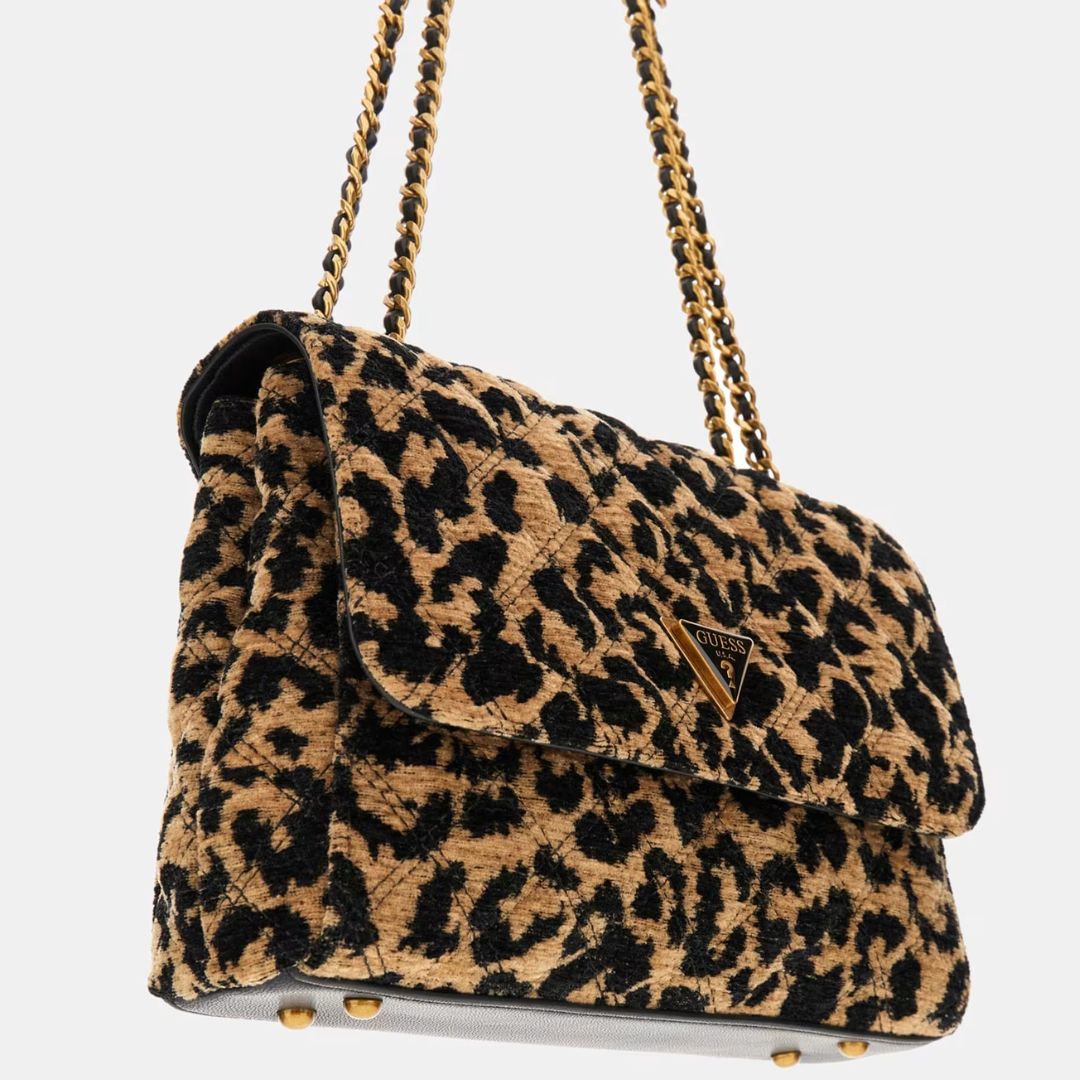 Guess GIULLY Animalier-Effect Velvet Crossbody