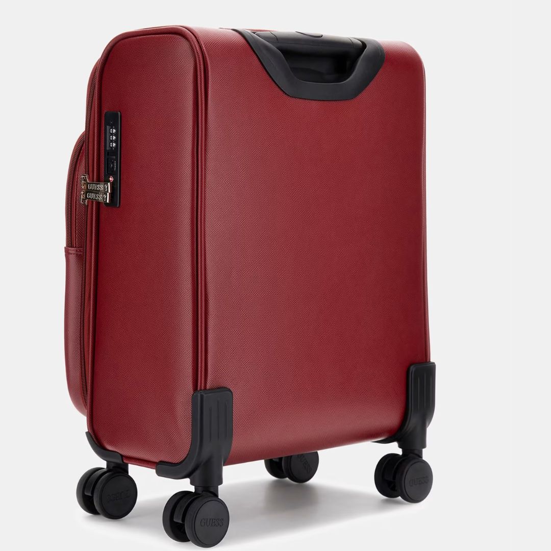 Guess WILDER TRAVEL Brązowa walizka rejestracyjna